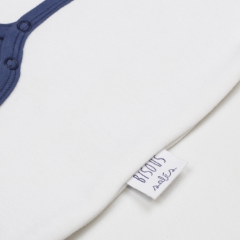 Pyjama naissance en molleton avec étiquette imprimée "bisous salés"
