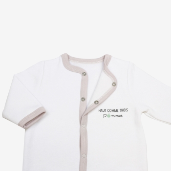 Baby fleecepyjama met drukknopen vooraan en print haut comme trois pommes