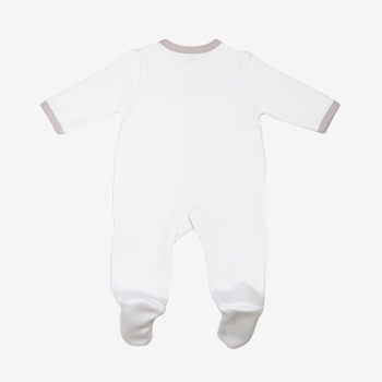 Baby-Molton-Schlafanzug "Haut comme trois pommes" weiß uni