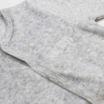 Zoom materia terciopelo gris jaspeado para el pijama nacimiento Mini nous