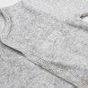 Close-up of heather gray velour fabric for the 'Mini nous' newborn pajamas