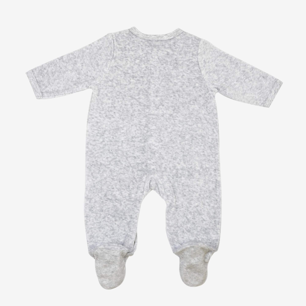 Pyjama bébé gris chiné uni en velours