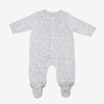 Babypyjama grijs gemêleerd uni in fluweel