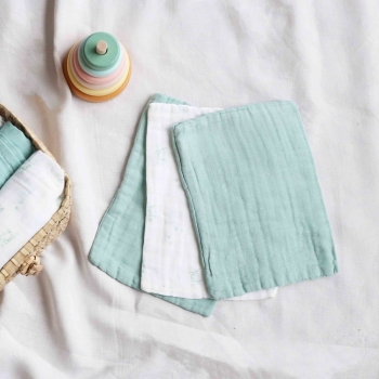Set van 3 washandjes voor baby - Klein katje Kinousses - 2