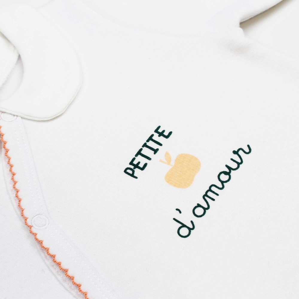 Geboorte pyjama meisje wit en roze - Petite pomme