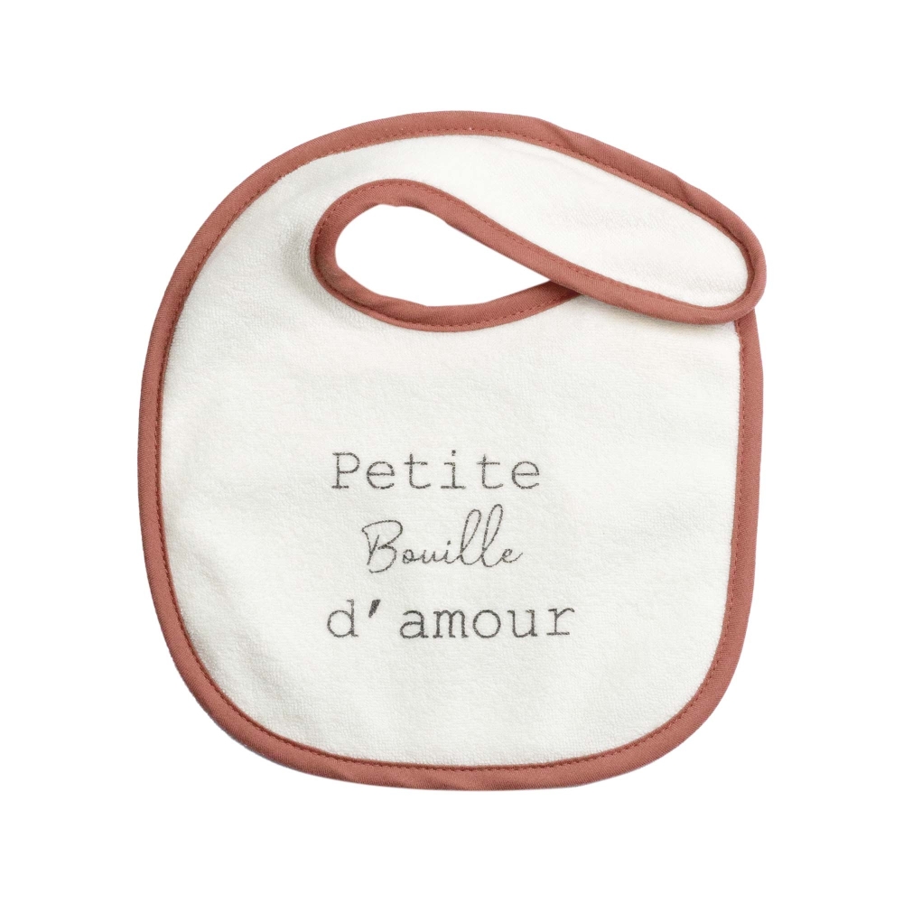 Bavoir teracotta petite bouille d'amour