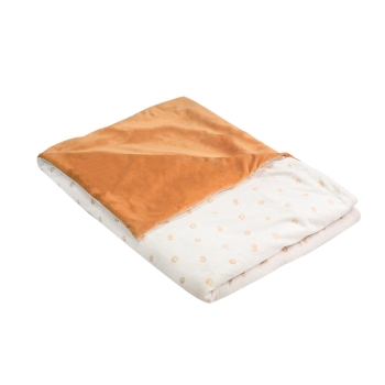 Coperta bambino ocra e bianco naturale 100x140cm