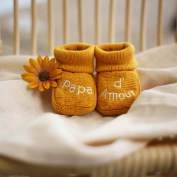 Chaussons bébé naissance - Papa d'amour Trois Kilos Sept - 2