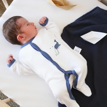 Neugeborenen-Pyjama aus Molleton - Bisous salés Kinousses - 2