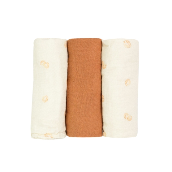 Pack of 3 swaddles 70*70cm - Diplododo Trois Kilos Sept - 1