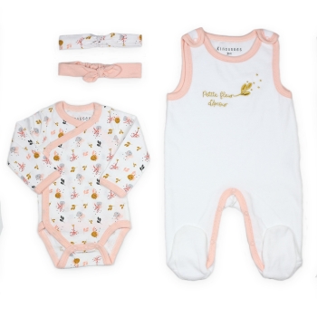 Set nascita bambina - Piccolo fiore - 4 pezzi Trois Kilos Sept - 4