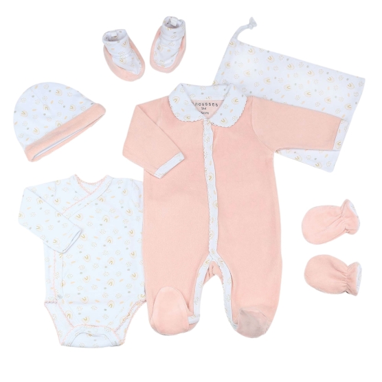 Baby girl birth kit - Oeko-tex - Rainbow (6 pieces) Kinousses - 1