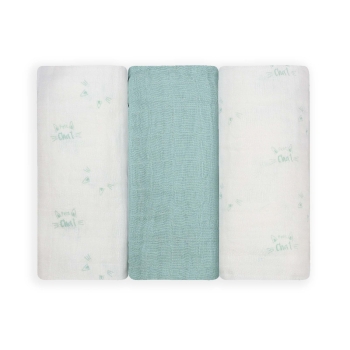 Set van 3 hydrofiele doeken zeegroen - Klein katje - Oeko-tex Kinousses - 1