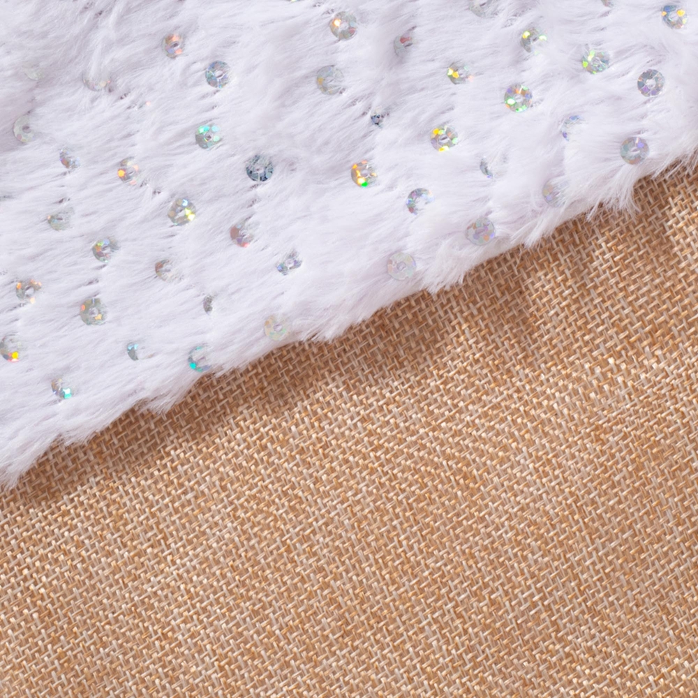 zoom op het jute en fleece materiaal