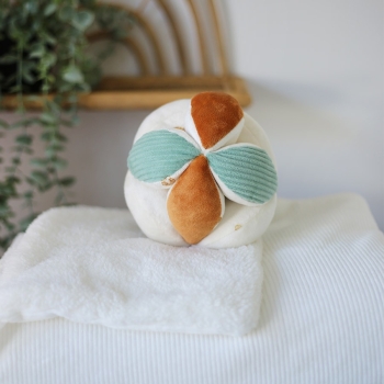 Sensory ball placed on the blanket