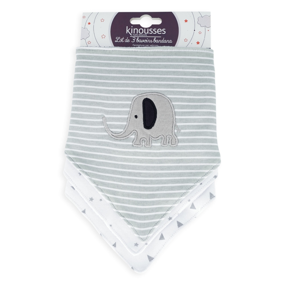 Set van 2 bandana slabbetjes olifanten