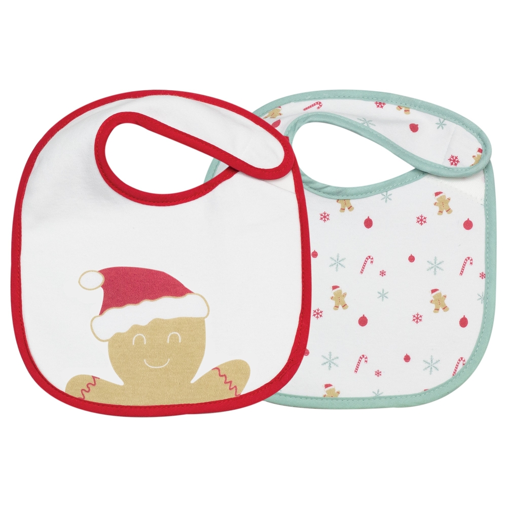 Set van 2 slabbetjes geboorte - Kerstmis