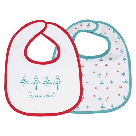 Set van 2 slabbetjes eerste leeftijd - Kerstmis