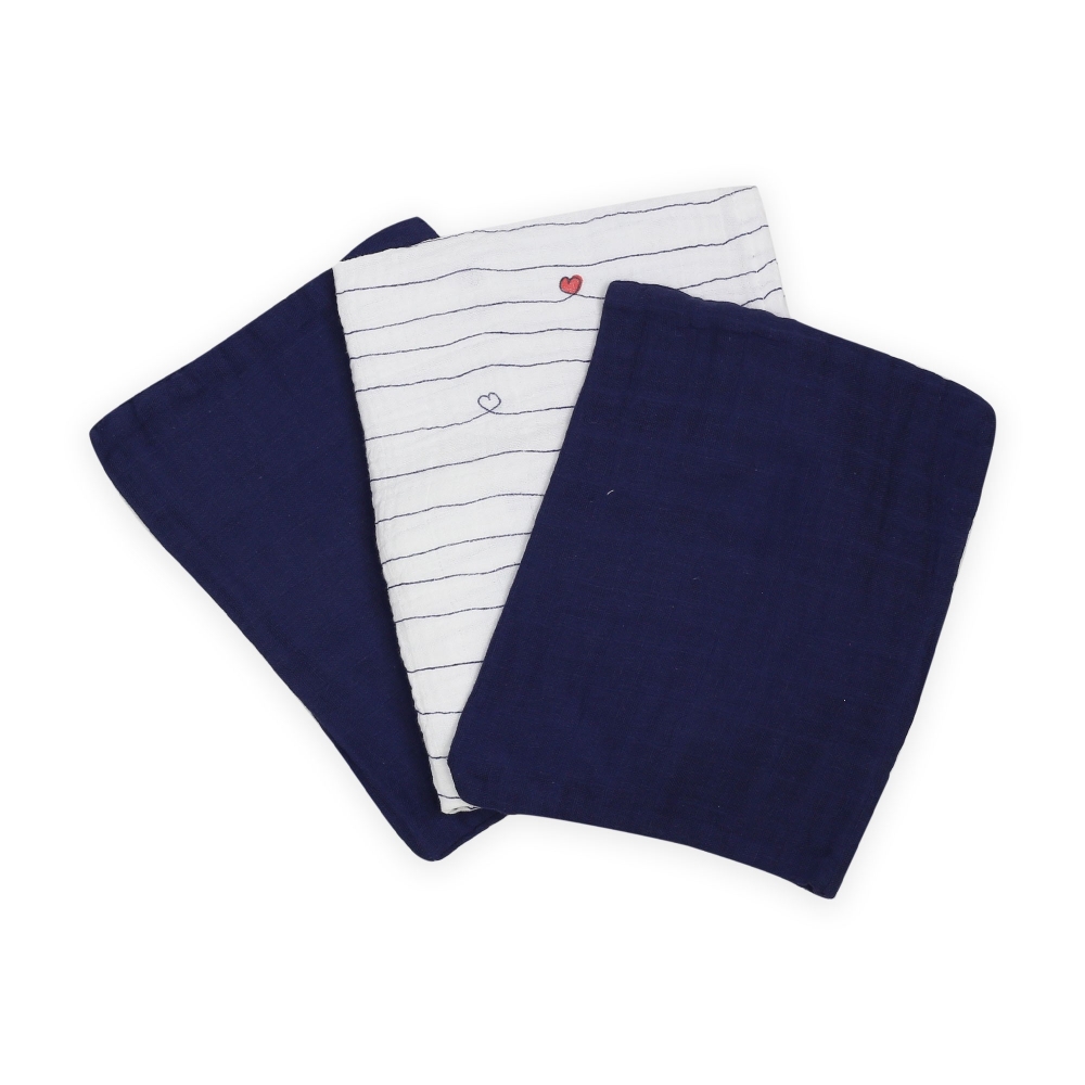 Set van 3 baby washandjes - Marinière d'amour