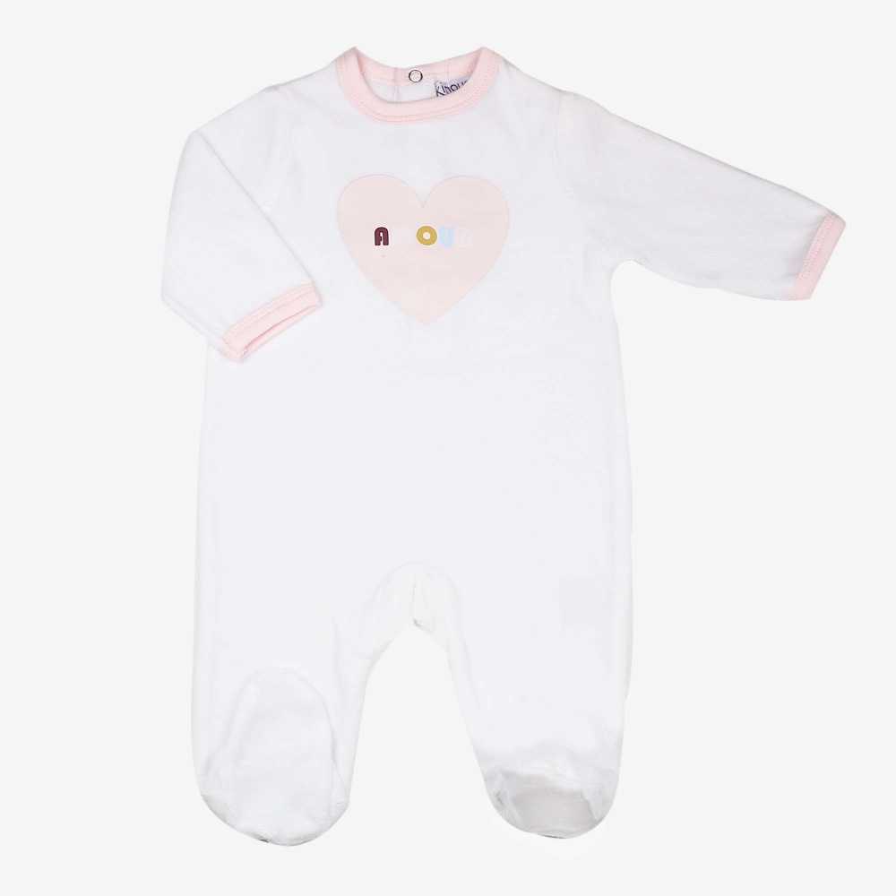 Baby pyjama met hartje en boodschap