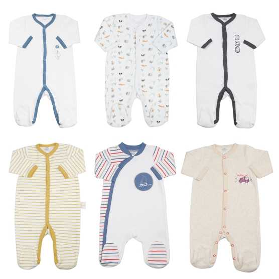 Set of 6 baby pajamas