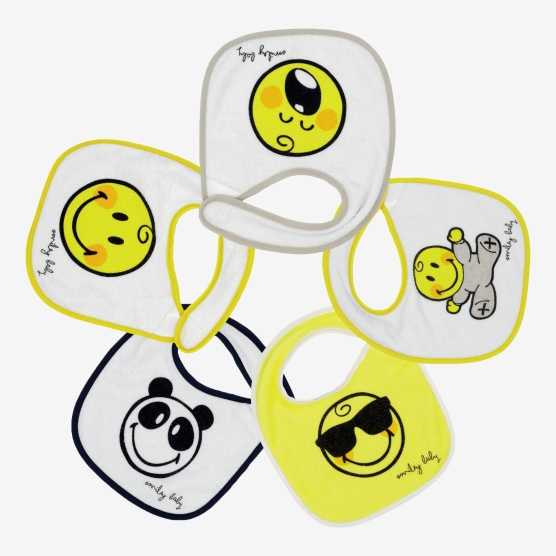 5 Lätzchen Geburt - SMILEY...