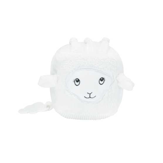 cubo di attività per neonati della collezione Wooly in velluto bianco