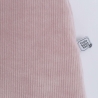 Zoom sul tessuto velluto a coste sacco nanna bebè rosa cipria