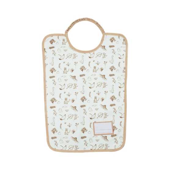 Set van 2 slabbetjes kleuterschool beige en met beige motieven