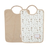 Set of 2 nursery bibs, beige and with beige patterns