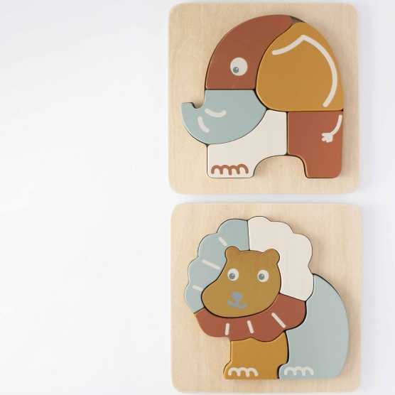 2 houten puzzels voor baby