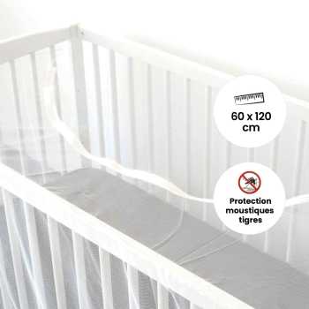 Moustiquaire zippée lit bébé 60*120cm / 70*140cm