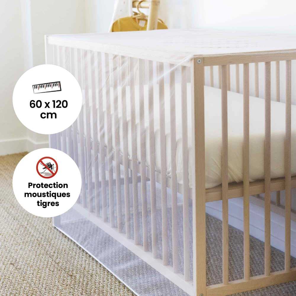 Moustiquaire lit bébé 60x120cM et anti moustiques tigres