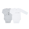 Set aus 2 Baby-Bodies grau und weiß mini, maxi