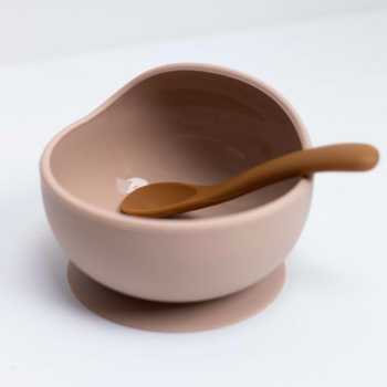Coffret repas 2 pièces silicone bol à ventouse et cuillère