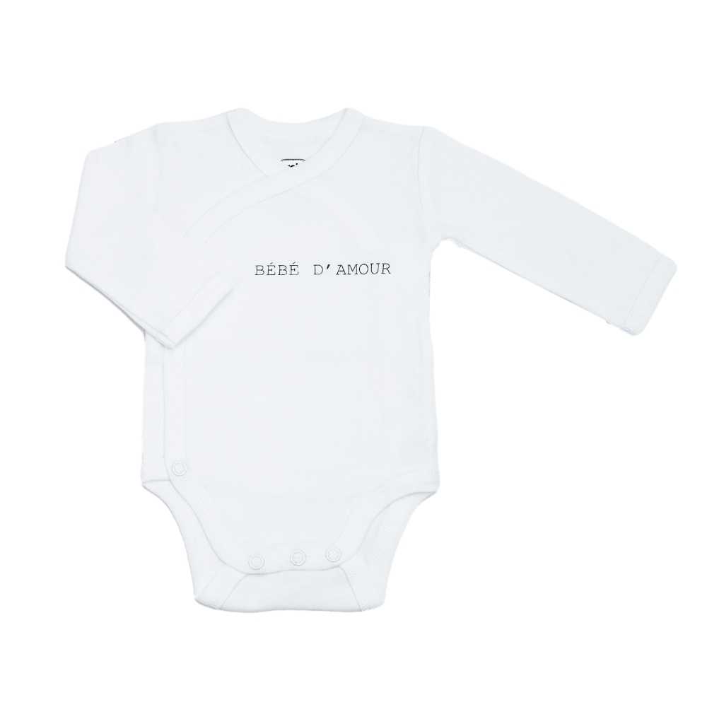 Weißer Body für Baby mit Aufschrift "bébé d'amour"