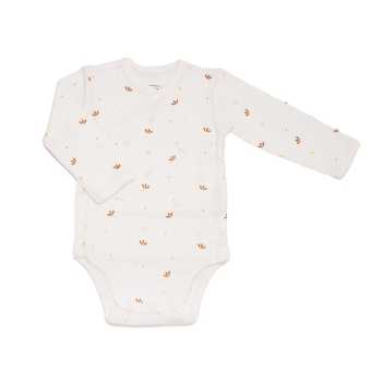 Beige rompertje voor baby met bloemblaadjes