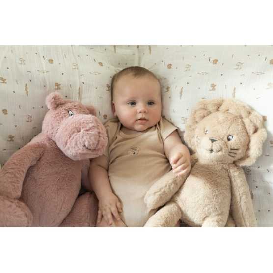 Peluche bebé Cléo el hipopótamo 30cm rosa viejo