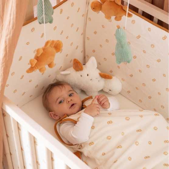 Sacco nanna per neonato color écru con motivo a foglie