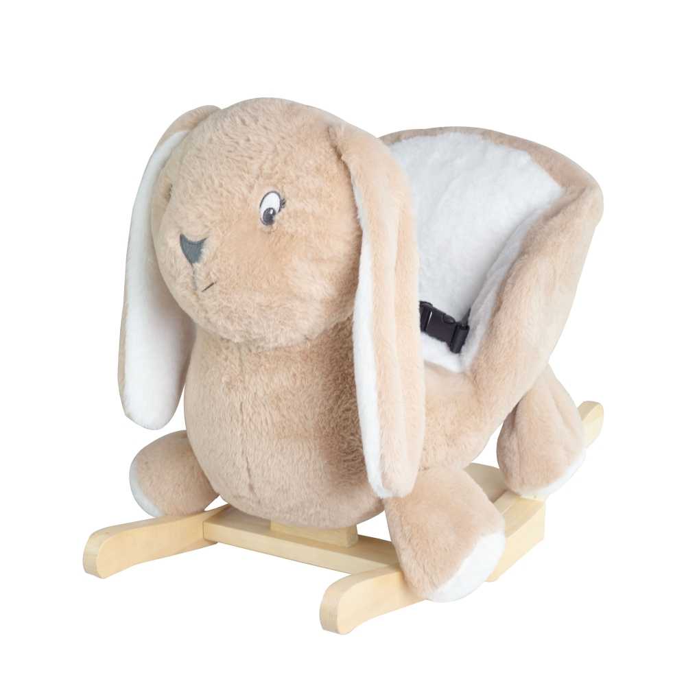 Coniglio a dondolo color beige per bambino