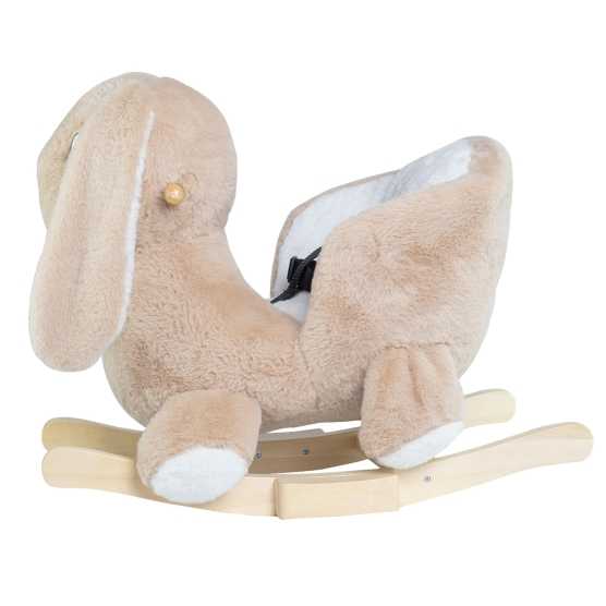 Coniglio a dondolo color beige per bambino