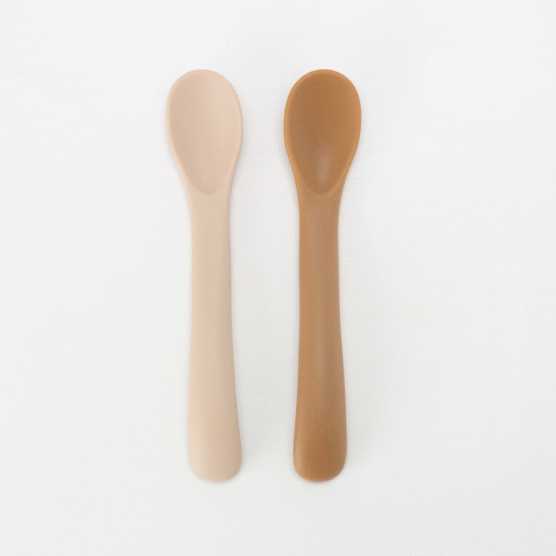lot de deux cuillère beige et sable
