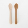 lot de deux cuillère beige et sable