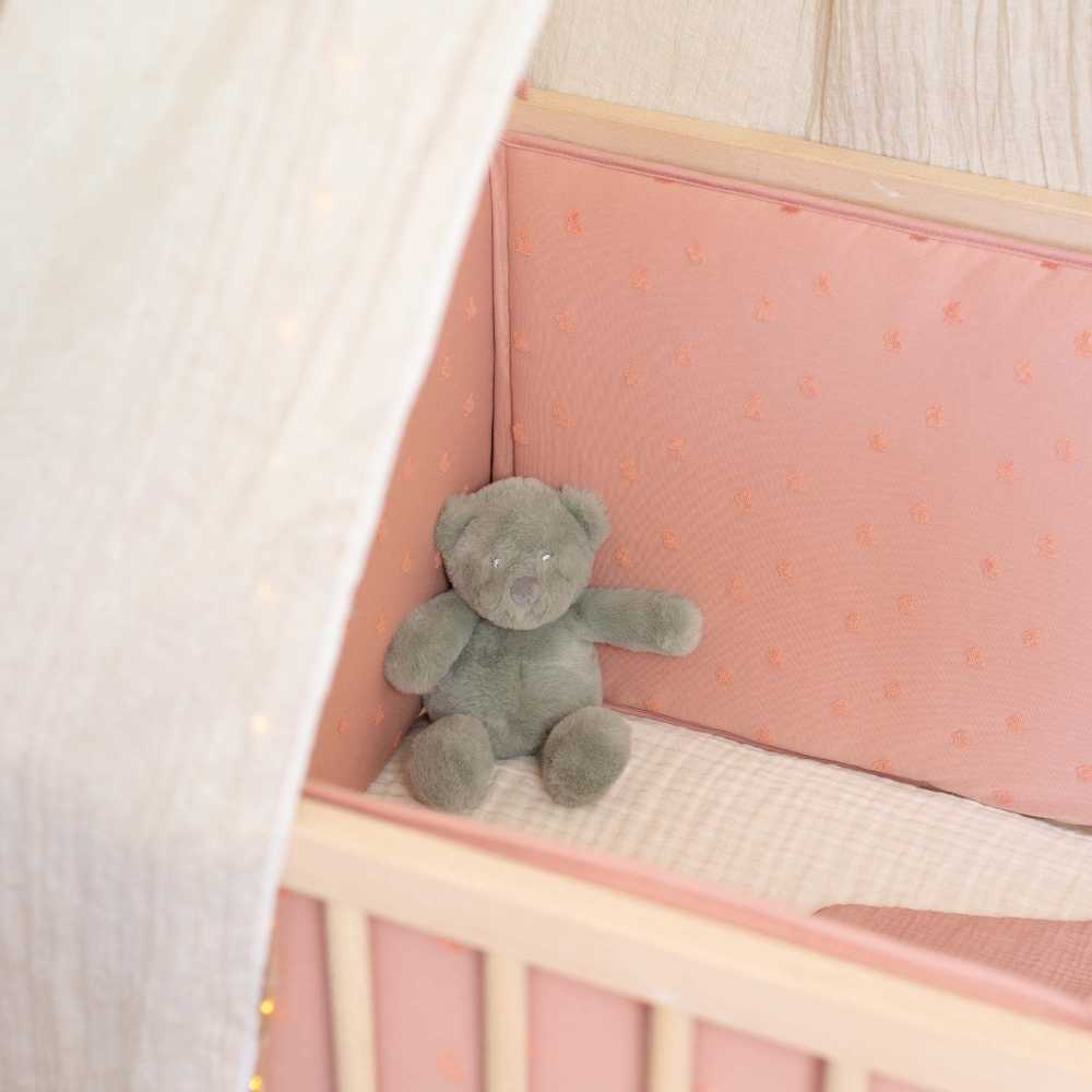 high position baby crib bumper in sienna color
