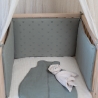 saco de dormir de muselina con protector de cuna a juego