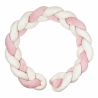 tresse décorative blanches et roses avec fleurs
