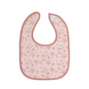 zoom kleuren en motief roze slabbetje met bloemen
