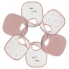 Set van 6 babyslabbetjes roze met hartjes