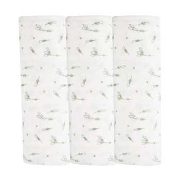 Set van 3 babyluiers met graanhalmmotieven