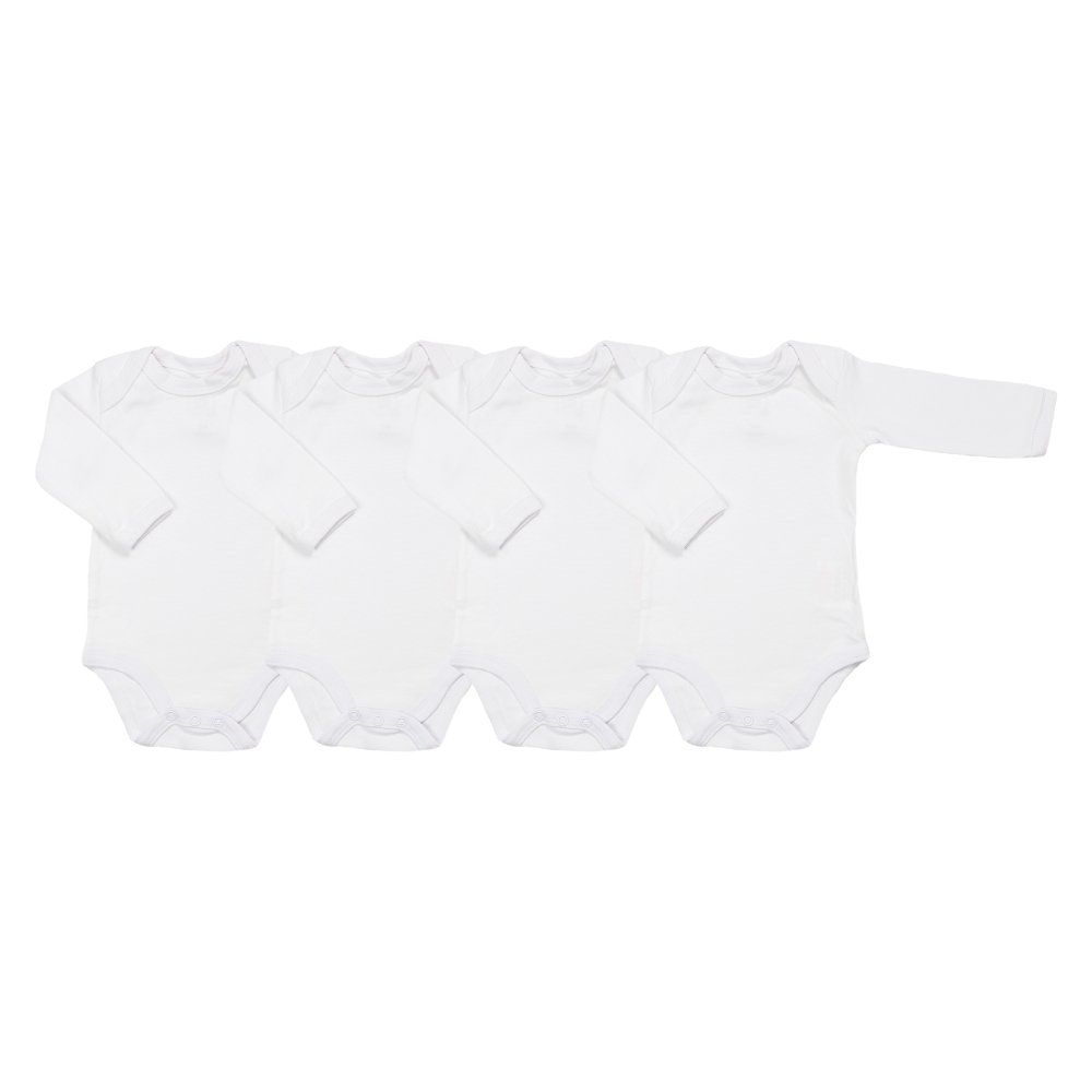 Set van 4 witte baby-rompertjes